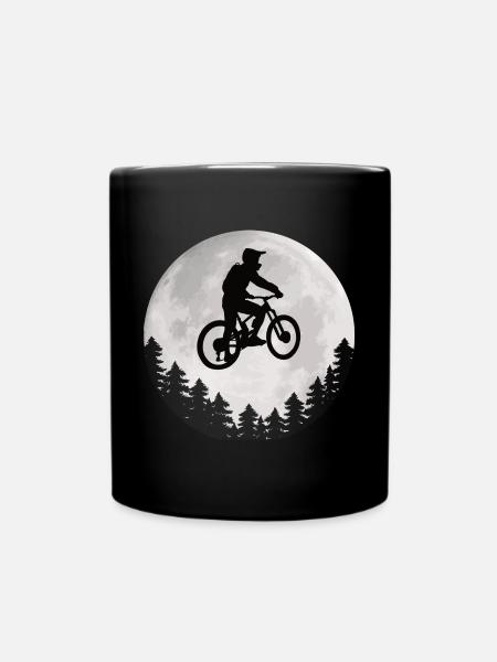 Mountainbike Mond Mountainbiker Moon - Tasse einfarbig - Schwarz