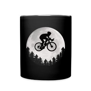 Rennrad Mond Rennradfahrer Moon - Tasse einfarbig - Schwarz - Vorne