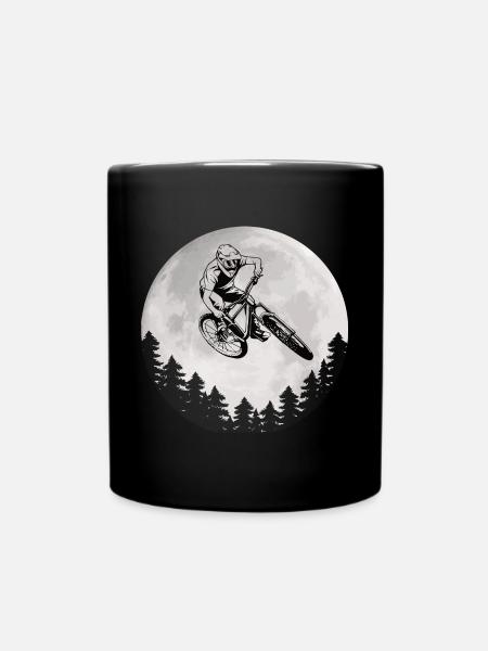 Mountainbike Mond Mountainbiker Moon - Tasse einfarbig - Schwarz