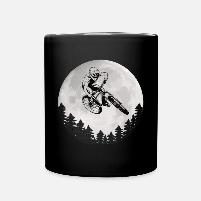 Mountainbike Mond Mountainbiker Moon - Tasse einfarbig - Schwarz