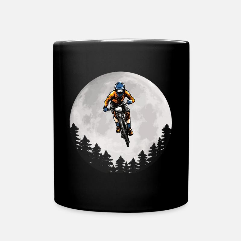 Mountainbike Mond Mountainbiker Moon - Tasse einfarbig - Schwarz