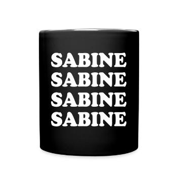 Sabine als Name - Tasse einfarbig - Schwarz - Vorne