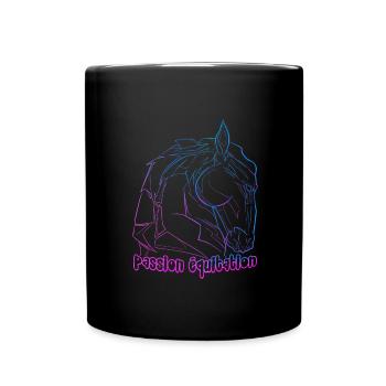Cheval passion équitation - Mug uni - noir - Devant
