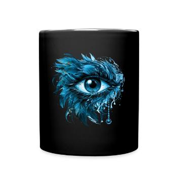Blaues Schutz Auge Nazar Horus Amulett Evil Eye - Tasse einfarbig - Schwarz - Vorne