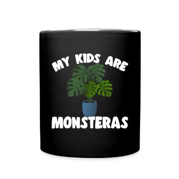Monstera Deliciosa Albo Plante d’intérieur botanique - Mug uni - noir - Devant