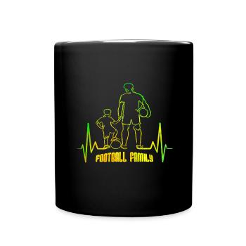 Fußball-Familie - Tasse einfarbig - Schwarz - Vorne