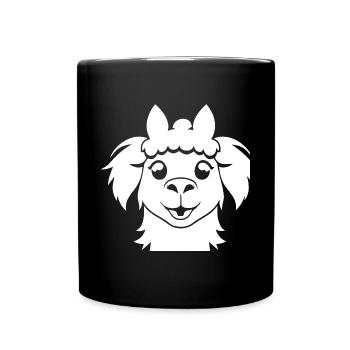 Funny Llama Silhouette Cheeky Fun Llamas - Full Colour Mug - black - Front