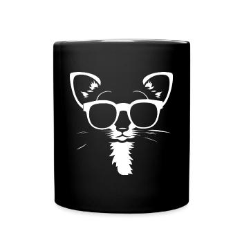 Frettchen mit Sonnenbrille Coole Frettchen - Tasse einfarbig - Schwarz - Vorne