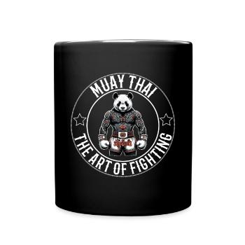 Muay Thai panda - Kampfkunst panda Thai Boxen - Tasse einfarbig - Schwarz - Vorne