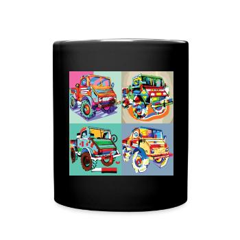 Unimog - Modern - Warhol - Outil motorisé universel - Mug uni - noir - Devant