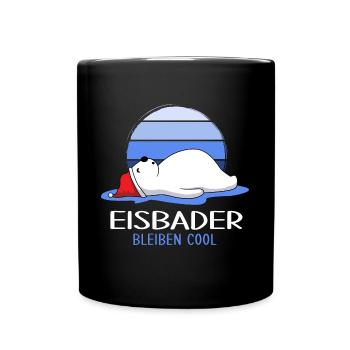 Winterbader Kältetherapie cool Eisbader im Eisbad - Tasse einfarbig - Schwarz - Vorne