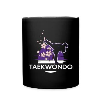 Allkampf Taekwondo-Girl TKD Tae-Kwon-Do - Tasse einfarbig - Schwarz - Vorne