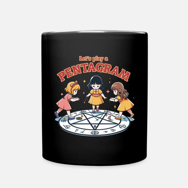 Let's Play A Pentagram Funny Kids - Full Colour Mug - black