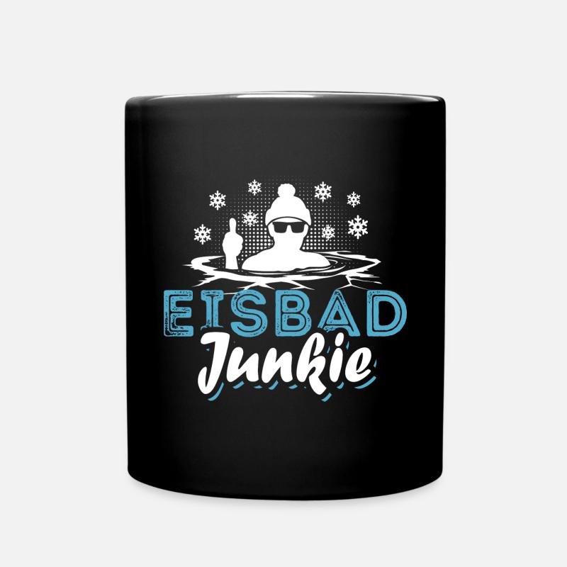 Eisbad Junkie - Eisbaden Eisbader Spruch - Tasse einfarbig - Schwarz
