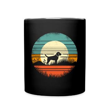 Vintage Sunset Beagle - Tasse einfarbig - Schwarz - Vorne