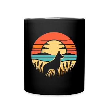 Malinois Vintage Sunset - Tasse einfarbig - Schwarz - Vorne