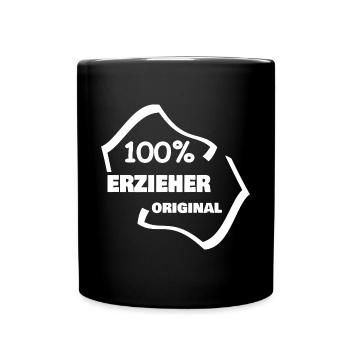 Geschenk für Erzieher - Tasse einfarbig - Schwarz - Vorne