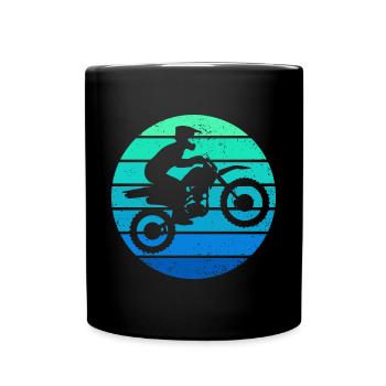 Motocross Dirt Bike Rider Motorcycle - Full Colour Mug - black - Front