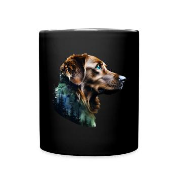 Golden Retriever - Tasse einfarbig - Schwarz - Vorne