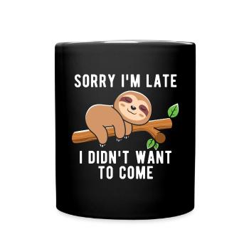 Paresseux amant graphique paresseux Animal drôle paresseux - Mug uni - noir - Devant