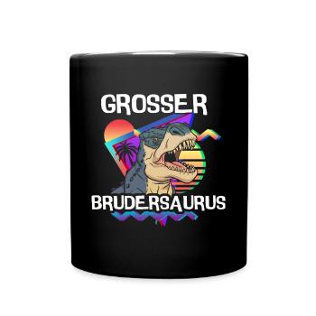 Grand frère Saurus T-Rex Dino - Mug uni - noir - Devant