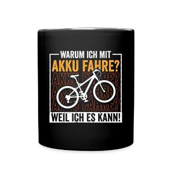 E-Bike Mountainbike - Tasse einfarbig - Schwarz - Vorne