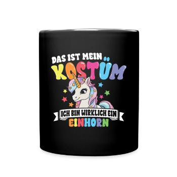 Einhorn Kostüm - Tasse einfarbig - Schwarz - Vorne