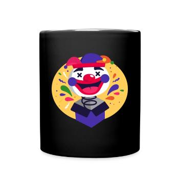 Clown Karneval Fasching Kostüm Umzug Feiern Narr D - Tasse einfarbig - Schwarz - Vorne