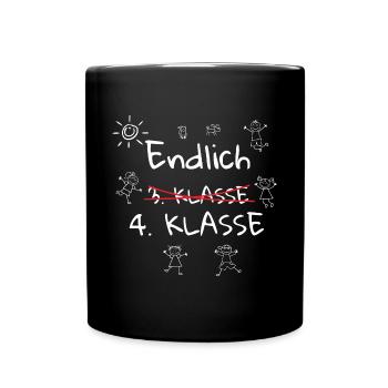 4.Klasse Schulkind Erster Schultag Vierte Klasse - Tasse einfarbig - Schwarz - Vorne