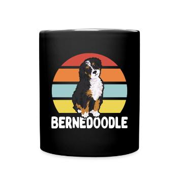 Bernedoodle Dog - Full Colour Mug - black - Front