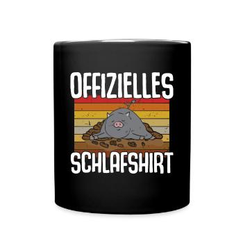 Offizielles Schlafshirt - Tasse einfarbig - Schwarz - Vorne