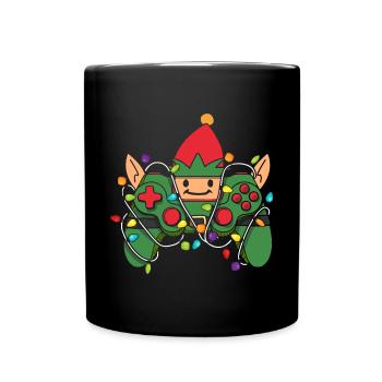 Christmas Gaming Controller - Tasse einfarbig - Schwarz - Vorne
