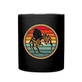 Yokai Japan Jorogumo Folklore Mythos Spinne - Tasse einfarbig - Schwarz - Vorne