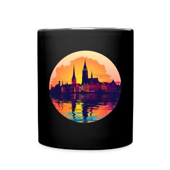 Ligne d’horizon de Zwickau - Mug uni - noir - Devant