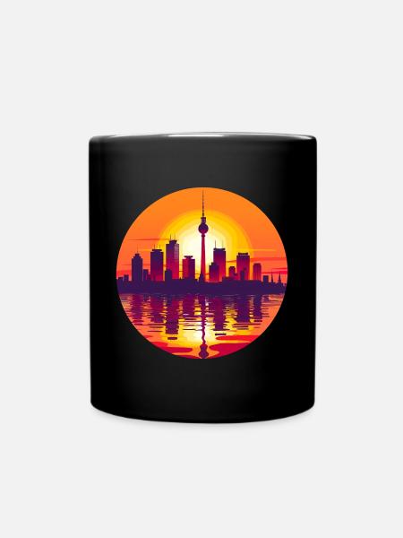 Berlin Skyline - Tasse einfarbig - Schwarz