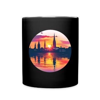 Bielefeld Skyline - Full Colour Mug - black - Front