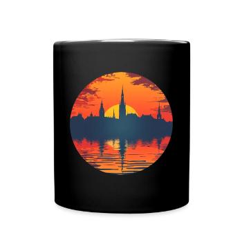 Cottbus Skyline - Tasse einfarbig - Schwarz - Vorne