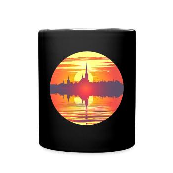 Flensburg Skyline - Tasse einfarbig - Schwarz - Vorne