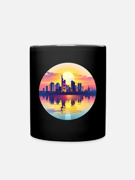 Frankfurt Skyline - Tasse einfarbig - Schwarz