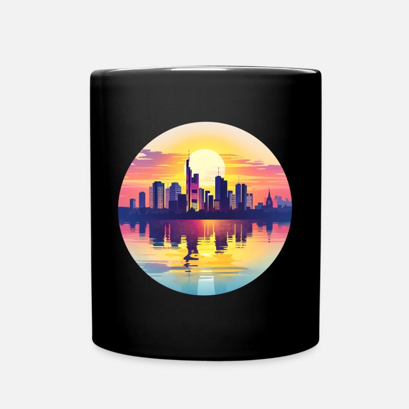 Frankfurt Skyline - Tasse einfarbig - Schwarz