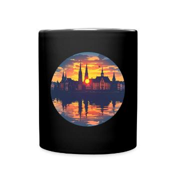 Freiburg Skyline - Full Colour Mug - black - Front