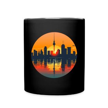 Darmstadt Skyline - Full Colour Mug - black - Front