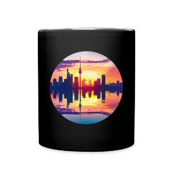 Dortmond Skyline - Tasse einfarbig - Schwarz - Vorne