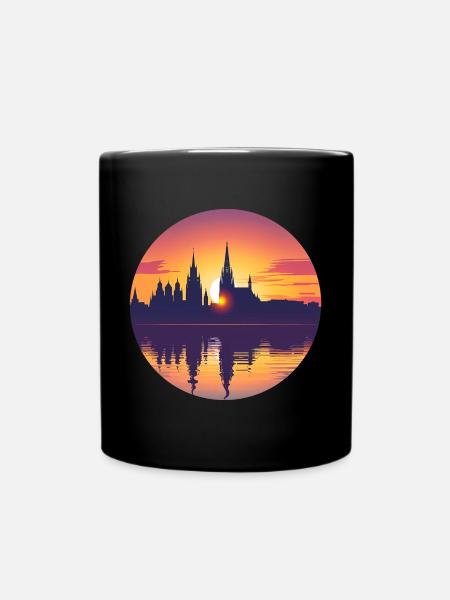 Erlangen Skyline - Tasse einfarbig - Schwarz