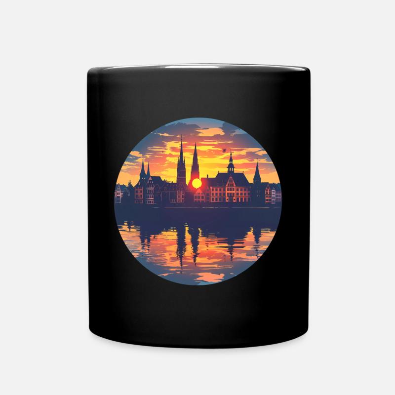 Freiburg Skyline - Tasse einfarbig - Schwarz