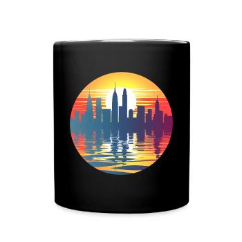 Solingen Skyline - Tasse einfarbig - Schwarz - Vorne