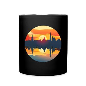 Trier Skyline - Tasse einfarbig - Schwarz - Vorne