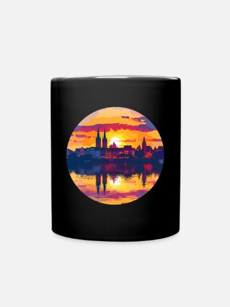 Tübingen Skyline - Tasse einfarbig - Schwarz