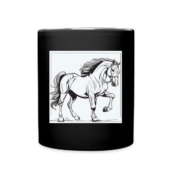 Horse, Horses, Pony, Stallion, Ross, Horse - Full Colour Mug - black - Front