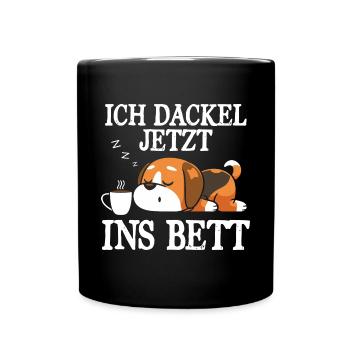 I Teckel Maintenant Au Lit Chemise De Sommeil Teckel - Mug uni - noir - Devant